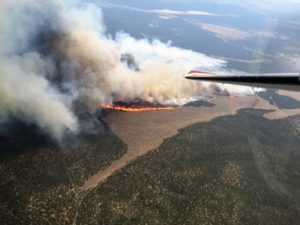Courtesy photo An aerial view shows the Line Fire that started July 29 near Barclay in eastern Lincoln County. The blaze was expected to have been fully contained by Aug. 3.