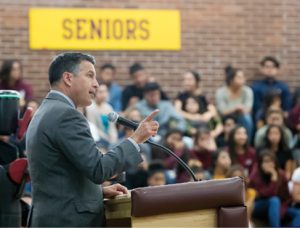 John Byrne During a visit to Sparks High School on Monday, Gov. Brian Sandoval proclaimed the 2016-17 school year the “Year of STEM,” promoting science, technology, engineering and mathematics education.