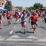 Photos by Sara Pfeifer Eureka youths battle it out to see who’s the fastest in the always popular foot race last Wednesday. The event was just one of many fun things to do at the annual Eureka County Fourth of July celebration.